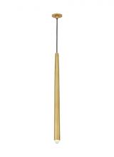 Visual Comfort & Co. Modern Collection 700TRSPAPYL1PNB-LED930 - Modern Pylon dimmable LED Port Alone Ceiling Pendant Light in a Natural Brass/Gold Colored finish