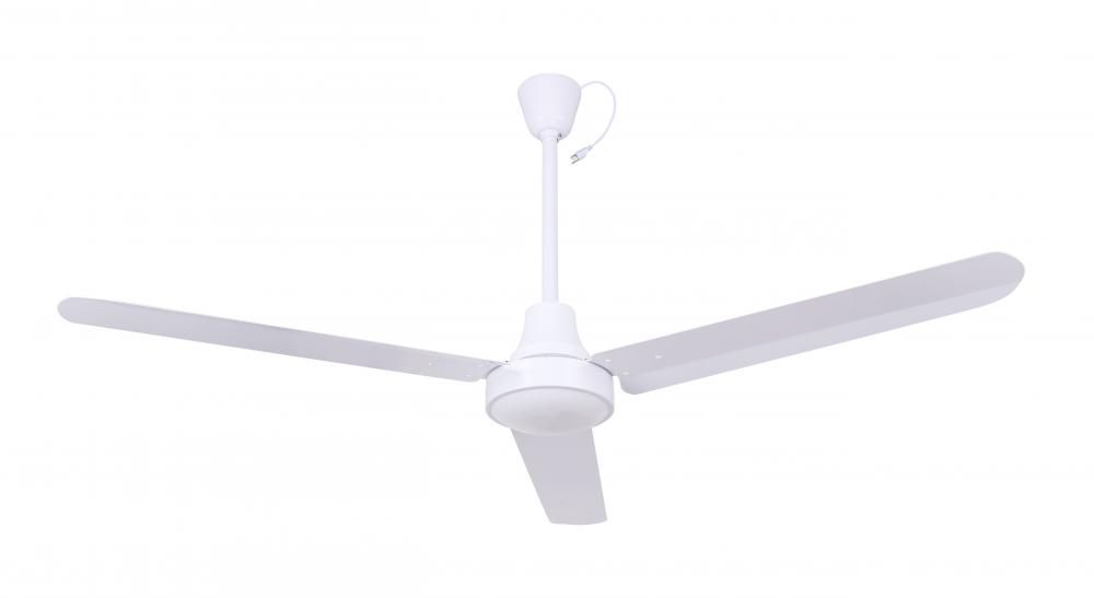 Industrial DC Fan, CP56D11PN, 56" Fan, WH Color, Cord and Plug, Downrod Mount, HIGH PERFORMANCE