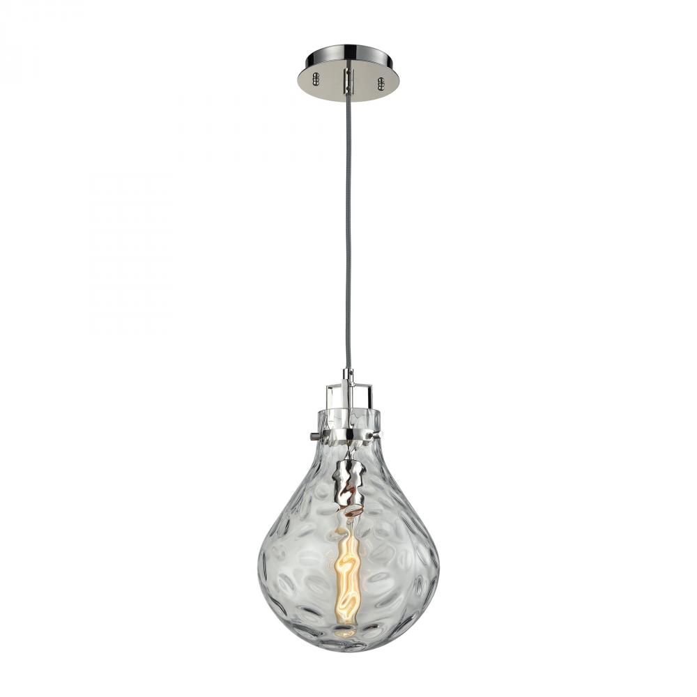 Dewdrop 1  Light Pendant In Polished Chrome