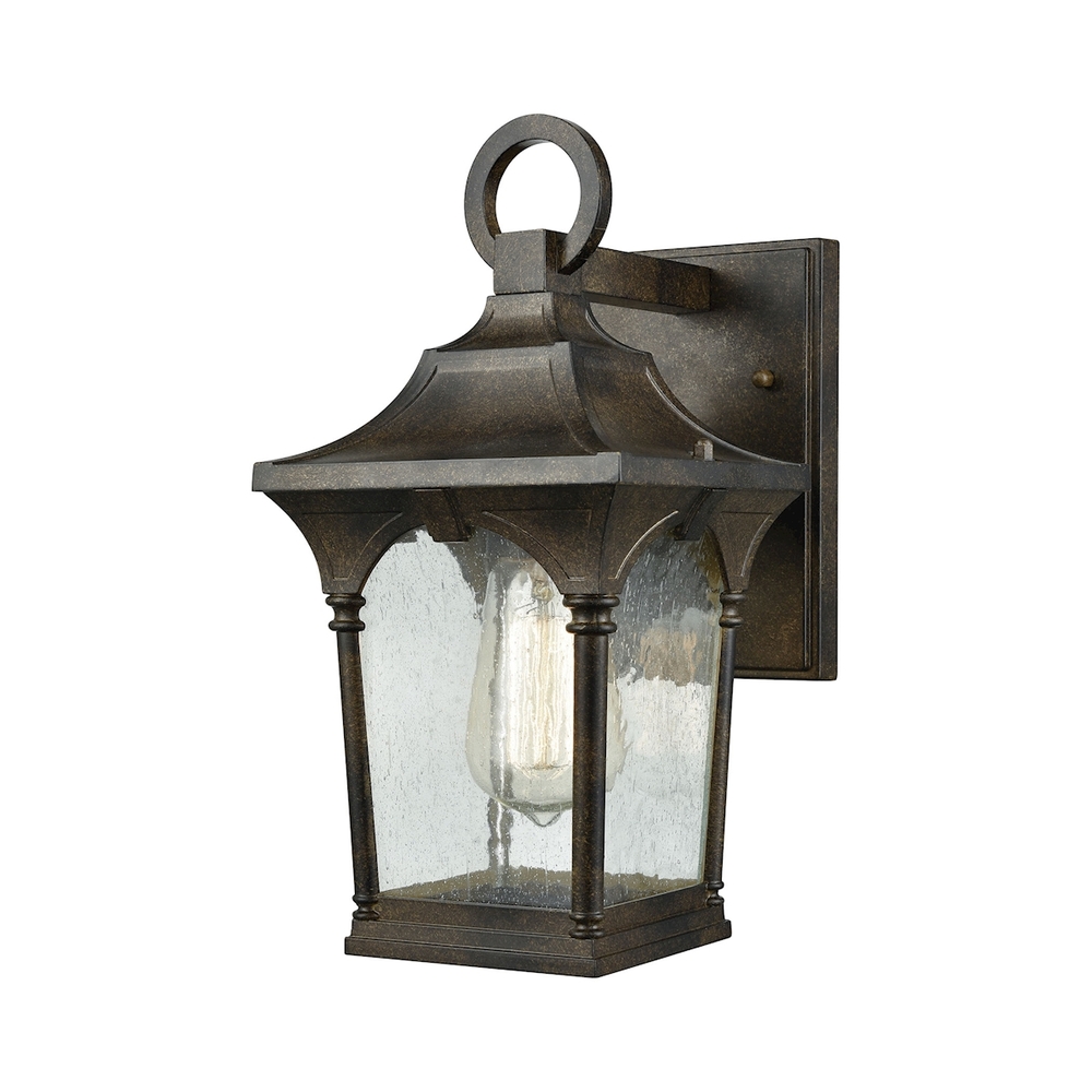 Loringdale 1-Light Outdoor Wall Lantern in Hazelnut Bronze - Small