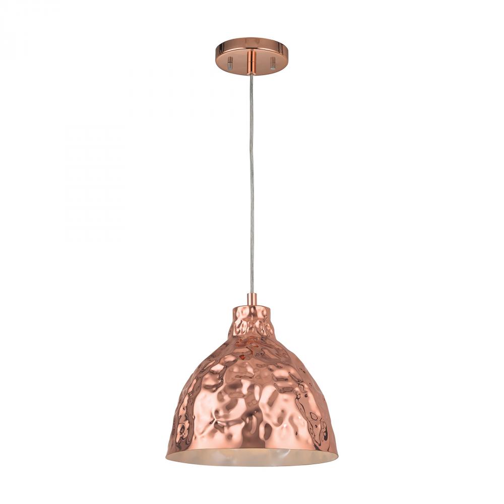 Hammersmith 1 Light Pendant In Hammered Polished